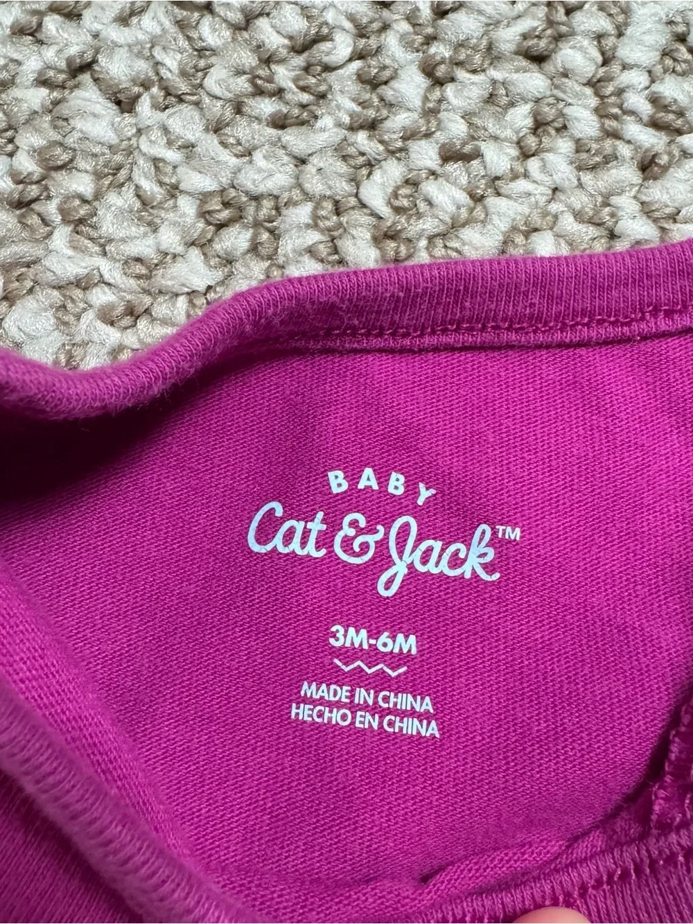 Cat & Jack Baby Girl Big Plans Ruffle Romper Magenta Sleeveless 3-6 Months